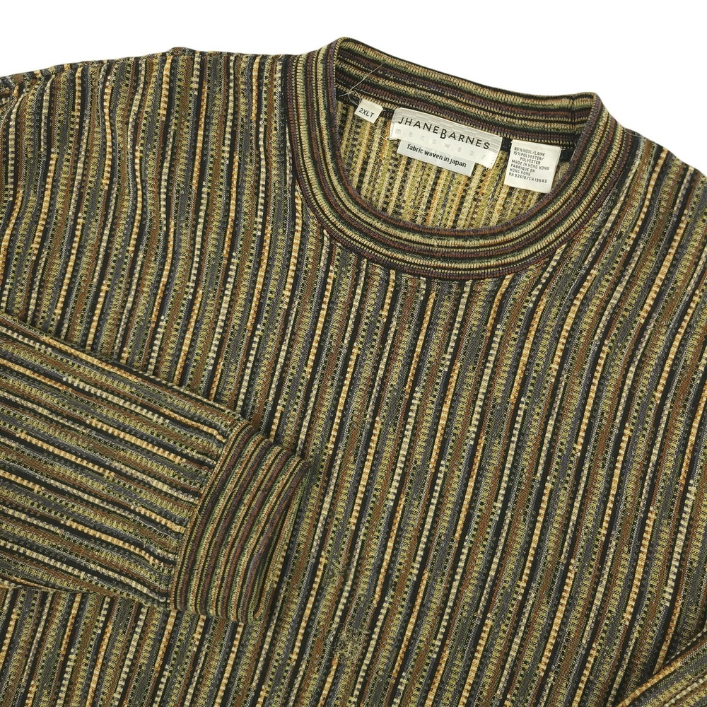 Vintage Jhane Barnes Sweater Mens 2XLT Multicolor Wool Polyester Crewneck Knit